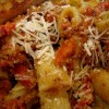 Rigatoni with Red Pepper, Almonds and Bread Crumbs Rigatoni with Red Pepper, Almonds and Bread Crumbs
