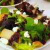 Mixed Green Salad with Pears, Goat Cheese and a Fig Vinaigrette