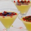 White Chocolate Mousse with Pomegranate Sauce