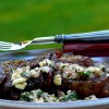 Ribeyes with Red Wine-Feta Vinaigrette