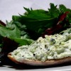 Tender Greens with Herb and Lemon Goat Cheese Crostini