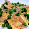 Ravioli with Peas and Shallots