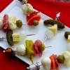 Antipasto and Cheddar-Pickle Skewers
