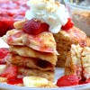 Strawberry-Banana “Cheesecake” Pancakes